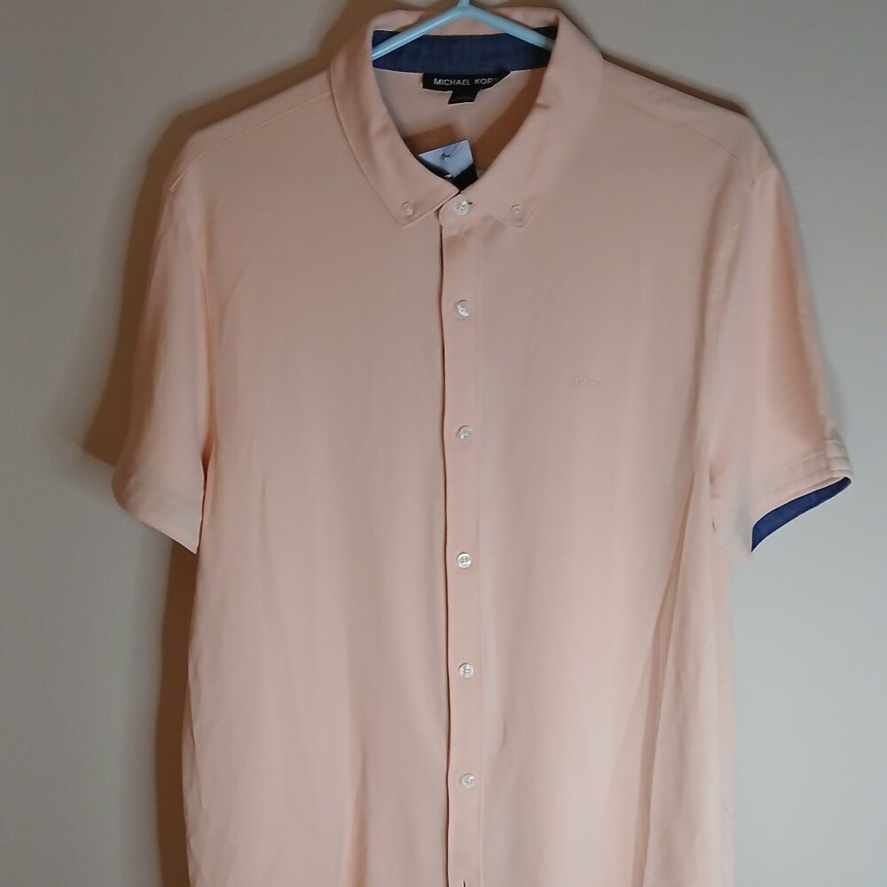 Michael Kors Button Collar Knit SS Shirt